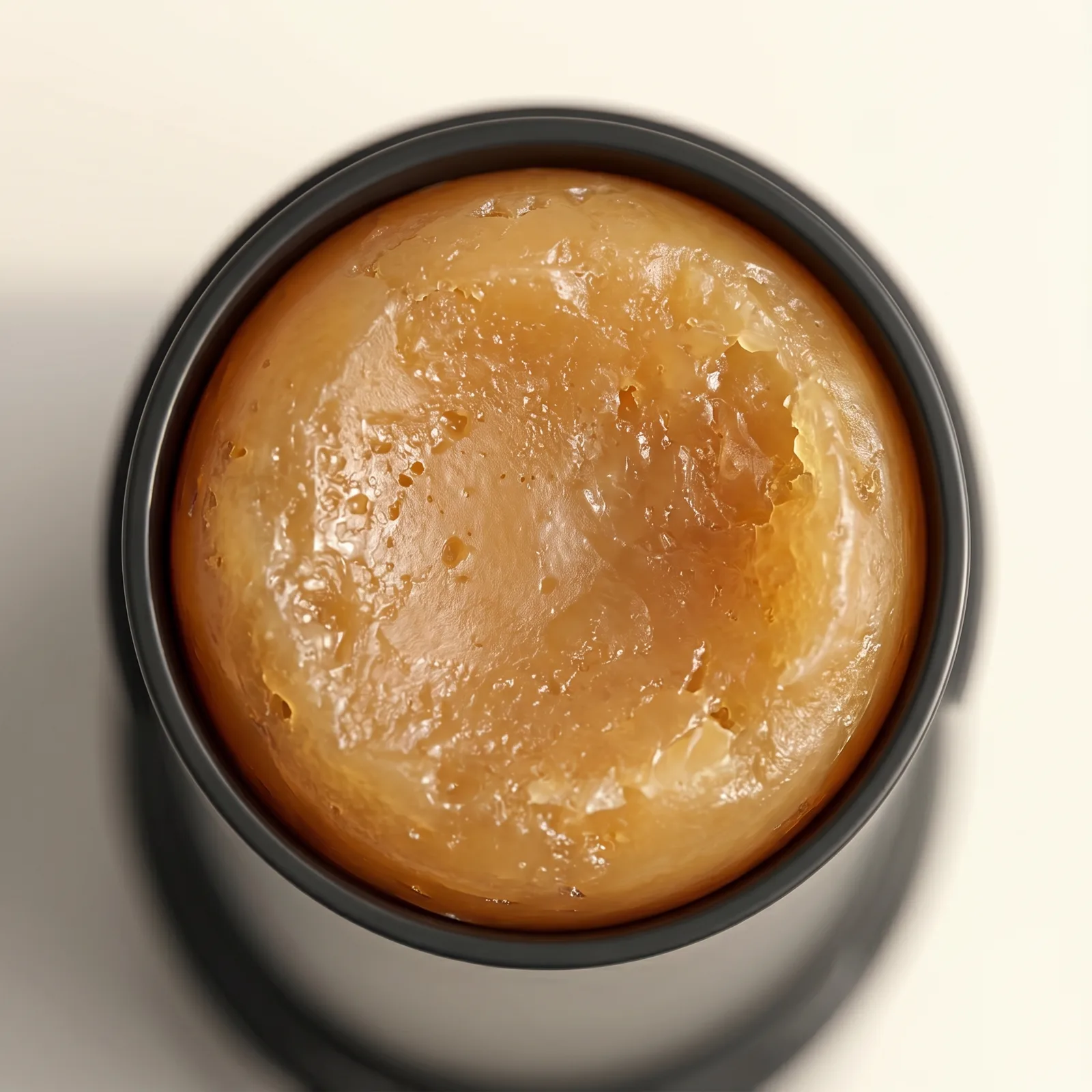 Macro of the propolis balm surface — beeswax, propolis extract, argan kernel oil